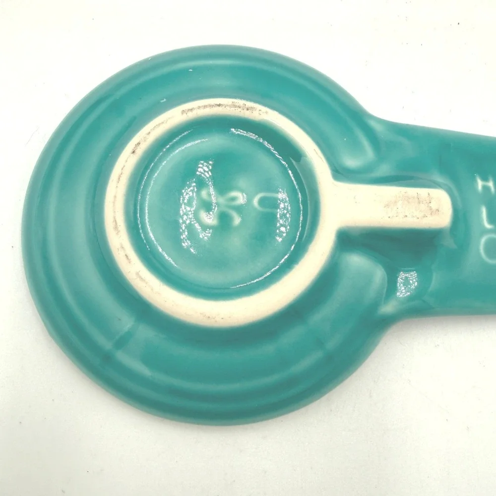 Fiesta Spoon Rest Turquoise Ceramic Kitchen Tool Teal Blue USA Made U58